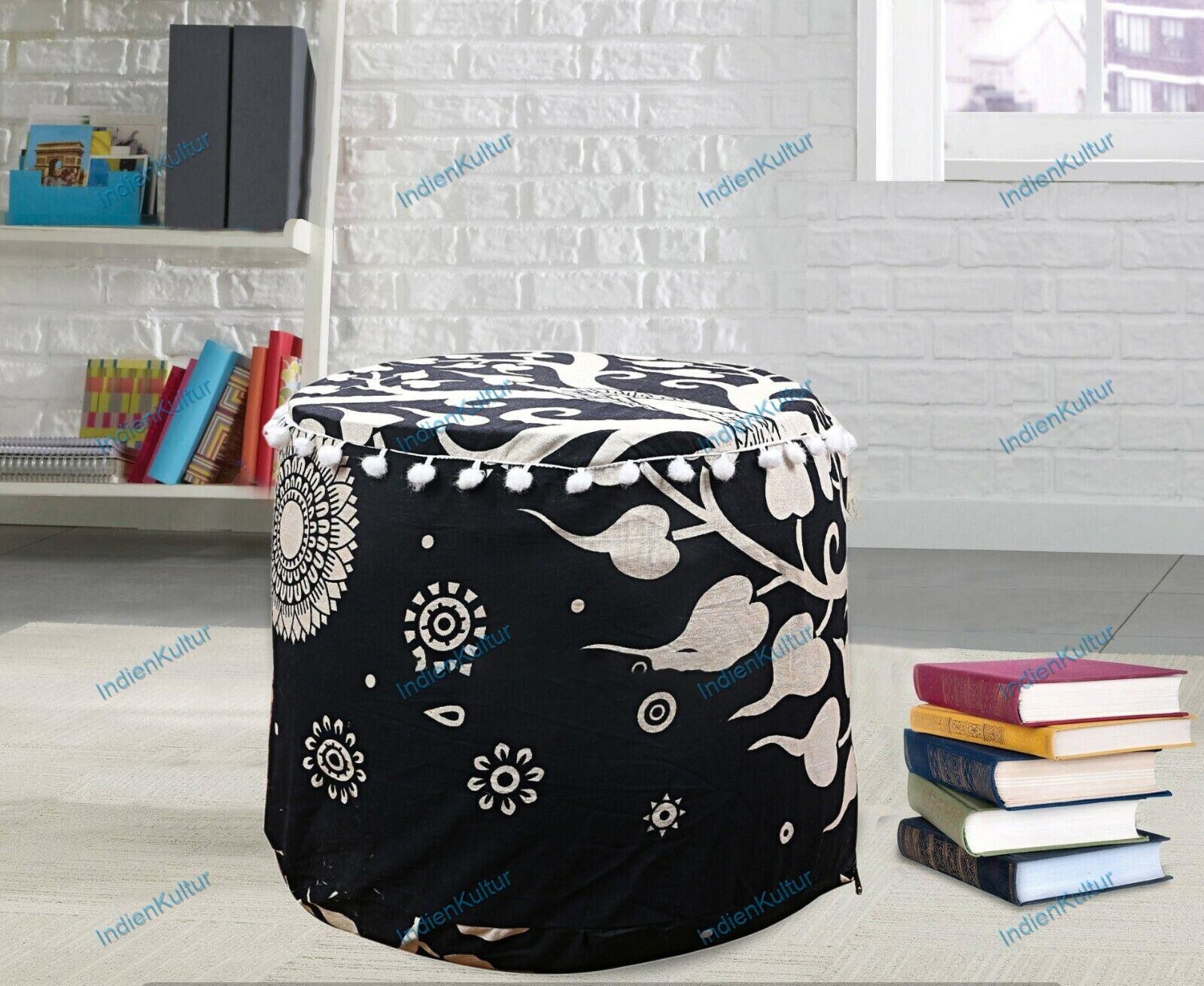 Indian Mandala Pouf Ottoman Foot Stool Decor Poof Bed Room Floor Pillow 22 in