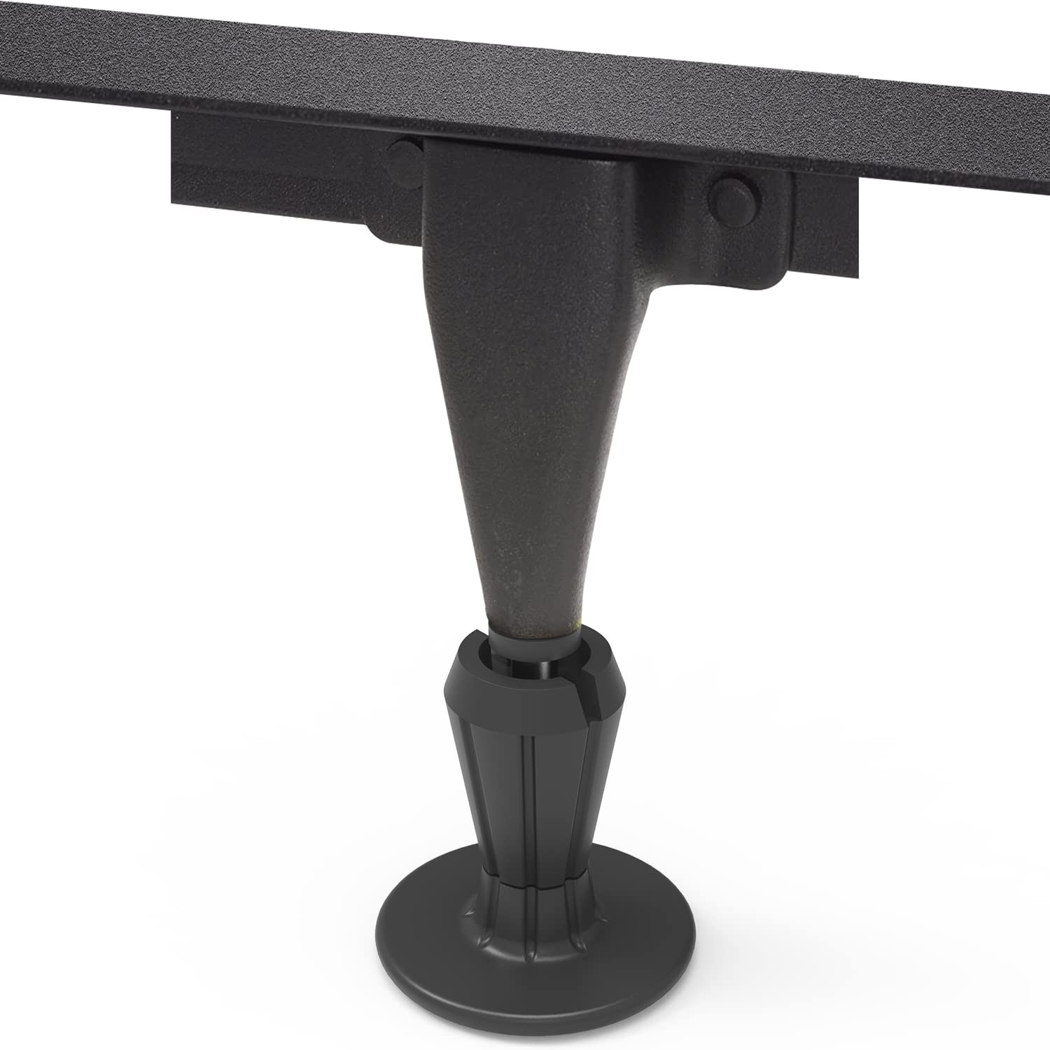 IRONDIY 6 Pcs Steel Stem Plastic Bed Frame Feet,Sturdy 4 inches, Black