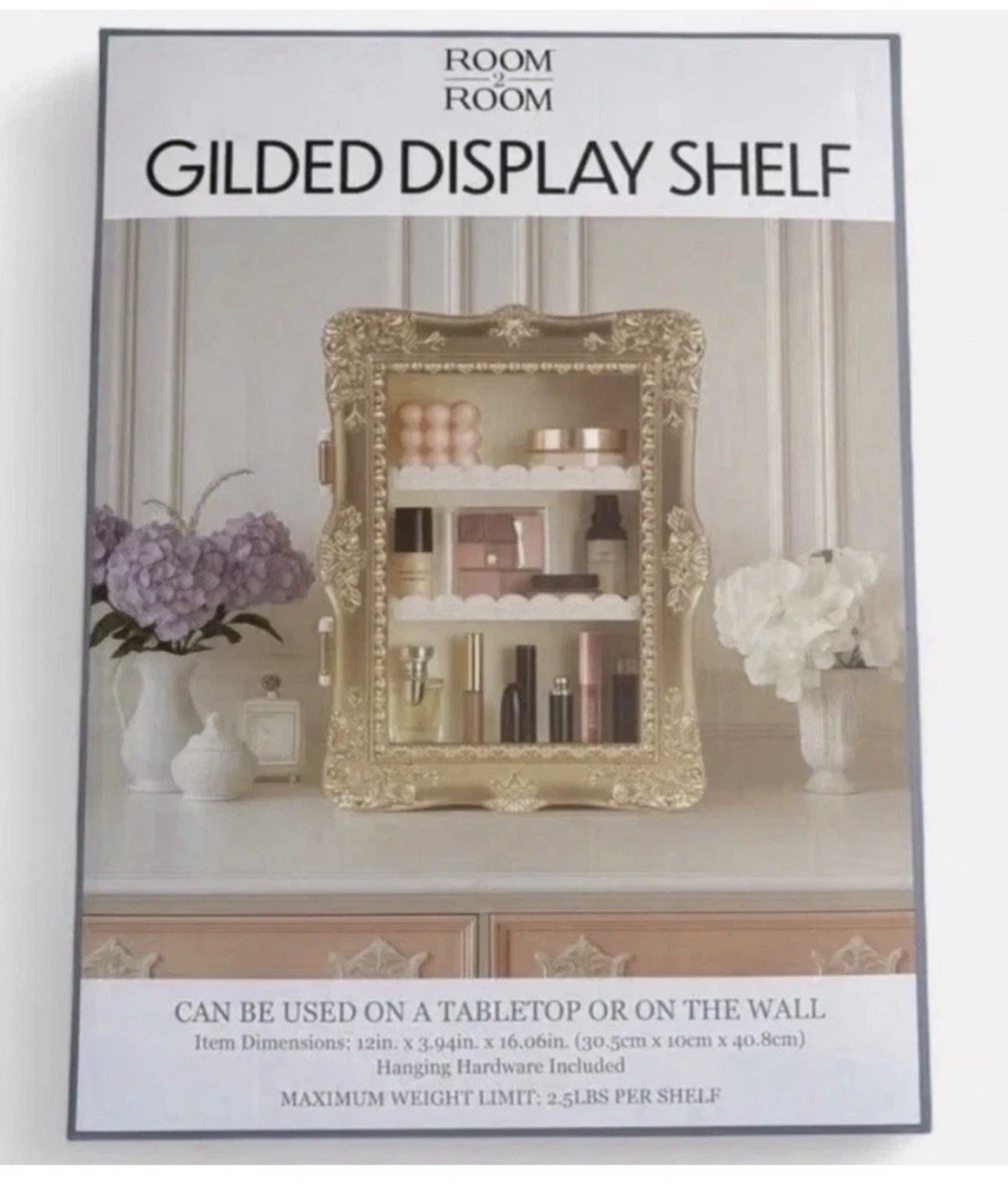 Vanity Display Shelf Room2Room Gilded Gold Shelf Brand New 5Below