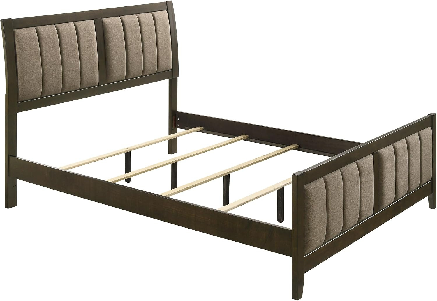 Wilkes Queen Size Upholstered Bed Frame with 51″ Headboard in Dark Cocoa