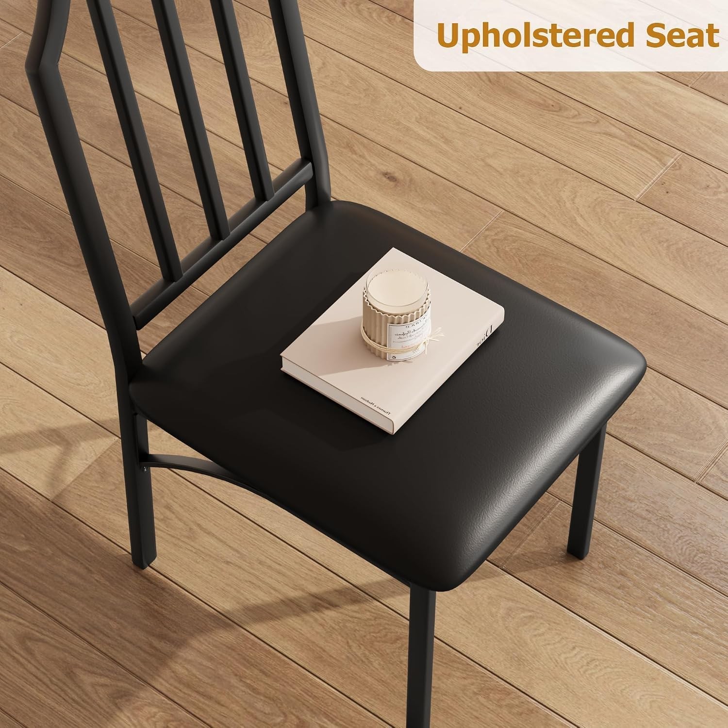 Dining Table Set for 4, Kitchen Table Set of 4 with Upholstered Cushion Chairs,