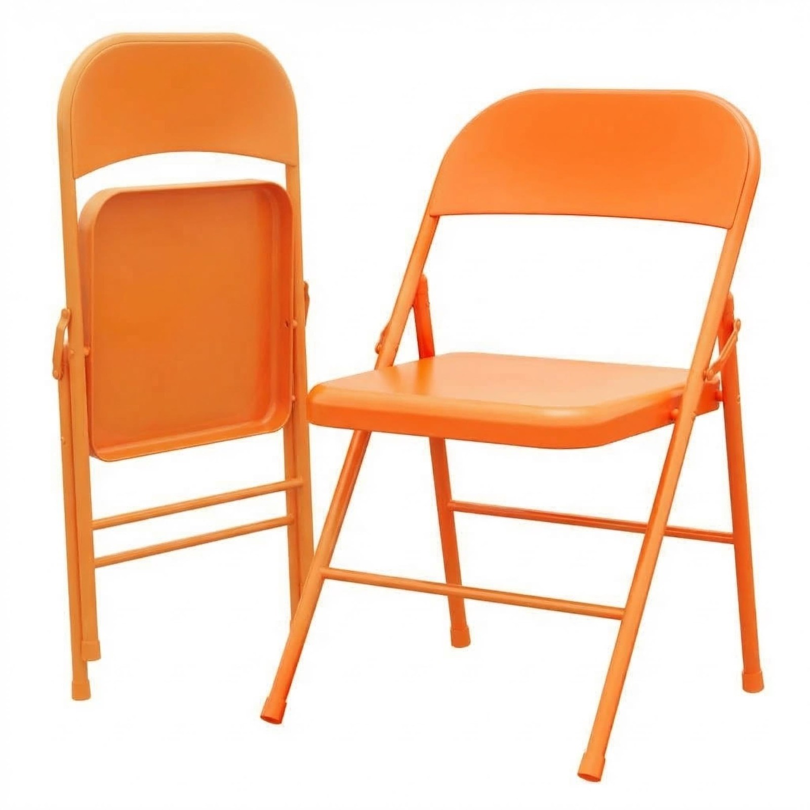 Heavy Duty Folding Chairs Set of 2/4, Metal Dining Chair with Backrest, 350 LBS