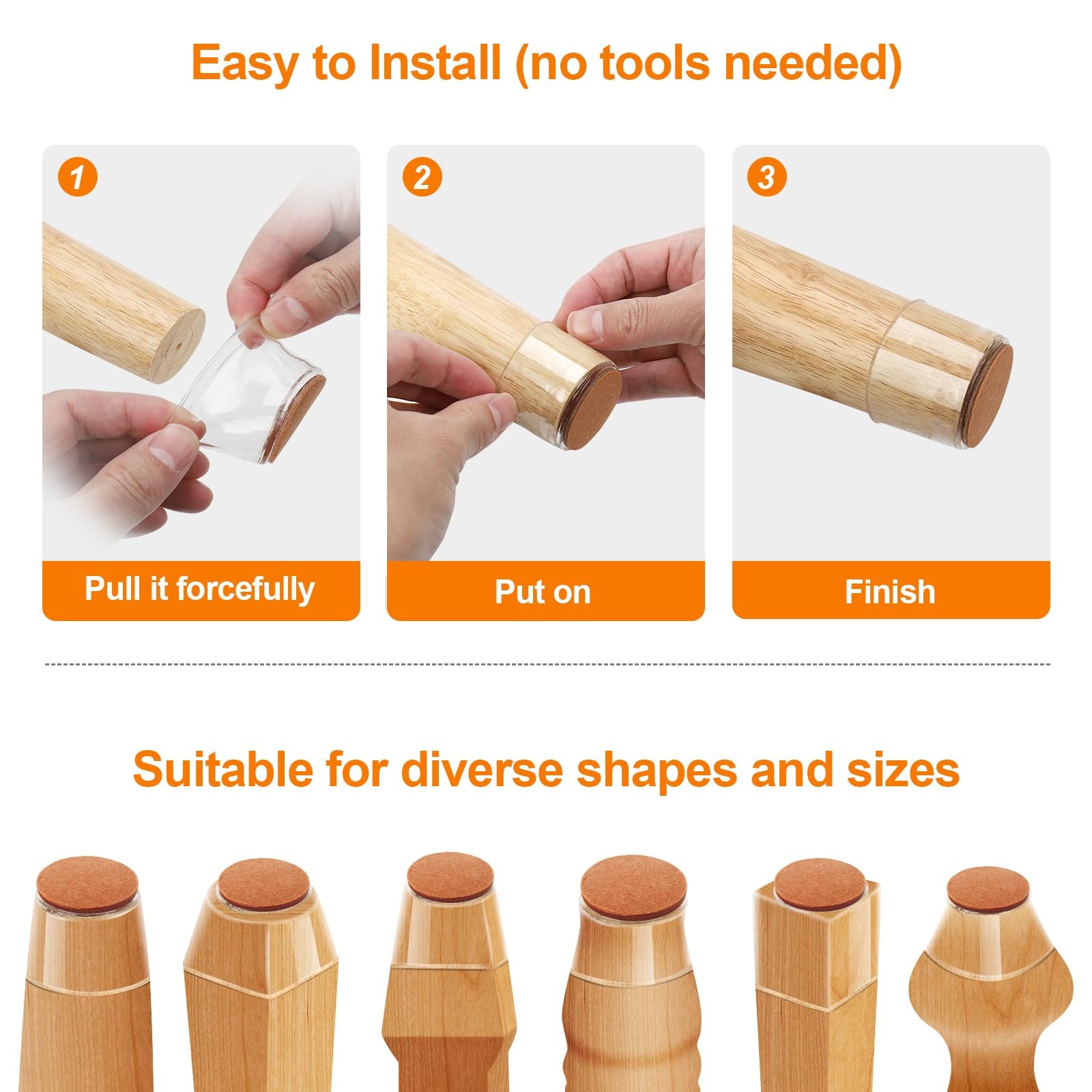 36Pcs Silicone Chair Leg Floor Protectors,Floor Protectors for Chairs,Rubber Cha