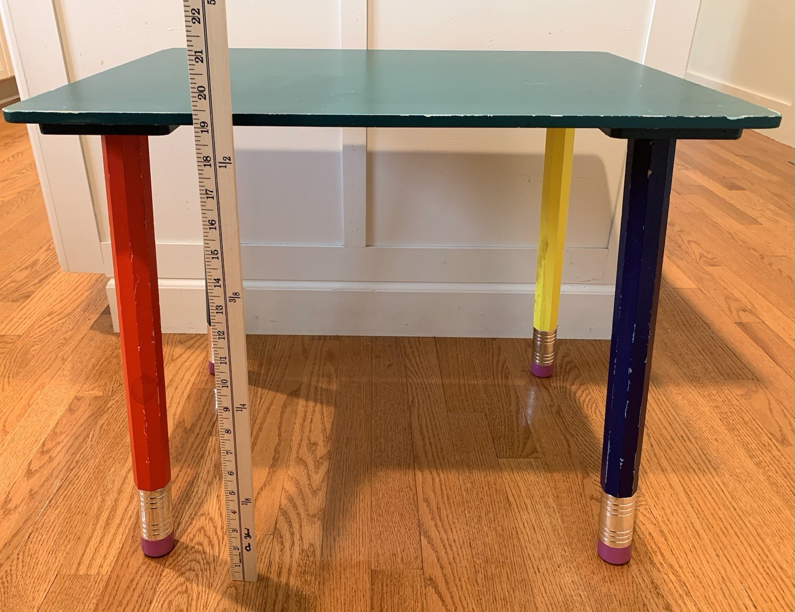 RARE! Vintage 1980s Pierre Sala Pencil Table Desk Multicolor 23.5”x18”x19.5”