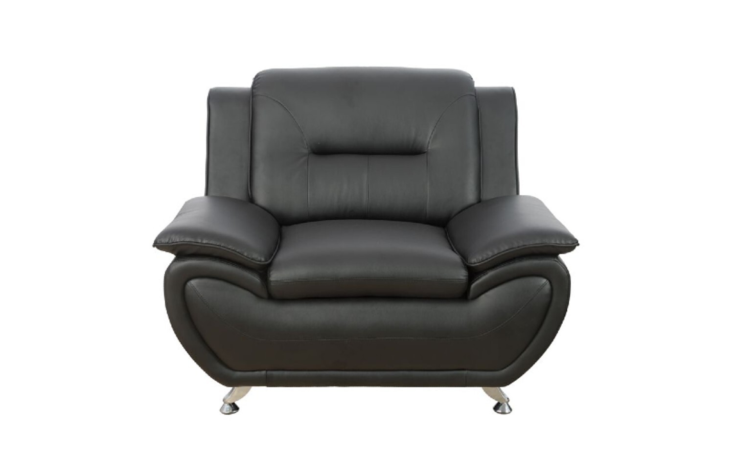 NEW Black Leather Gel 3PC Sofa Set Contemporary Modern Living Room Furniture