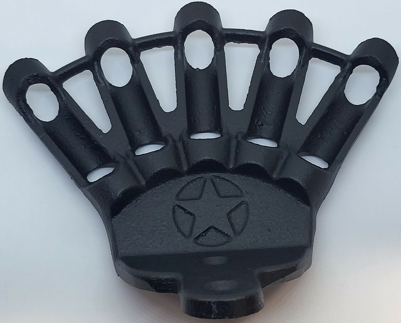 VINTAGE CAST IRON 5 FINGER FLAG HOLDER mount bracket Star Weather proof BLACK
