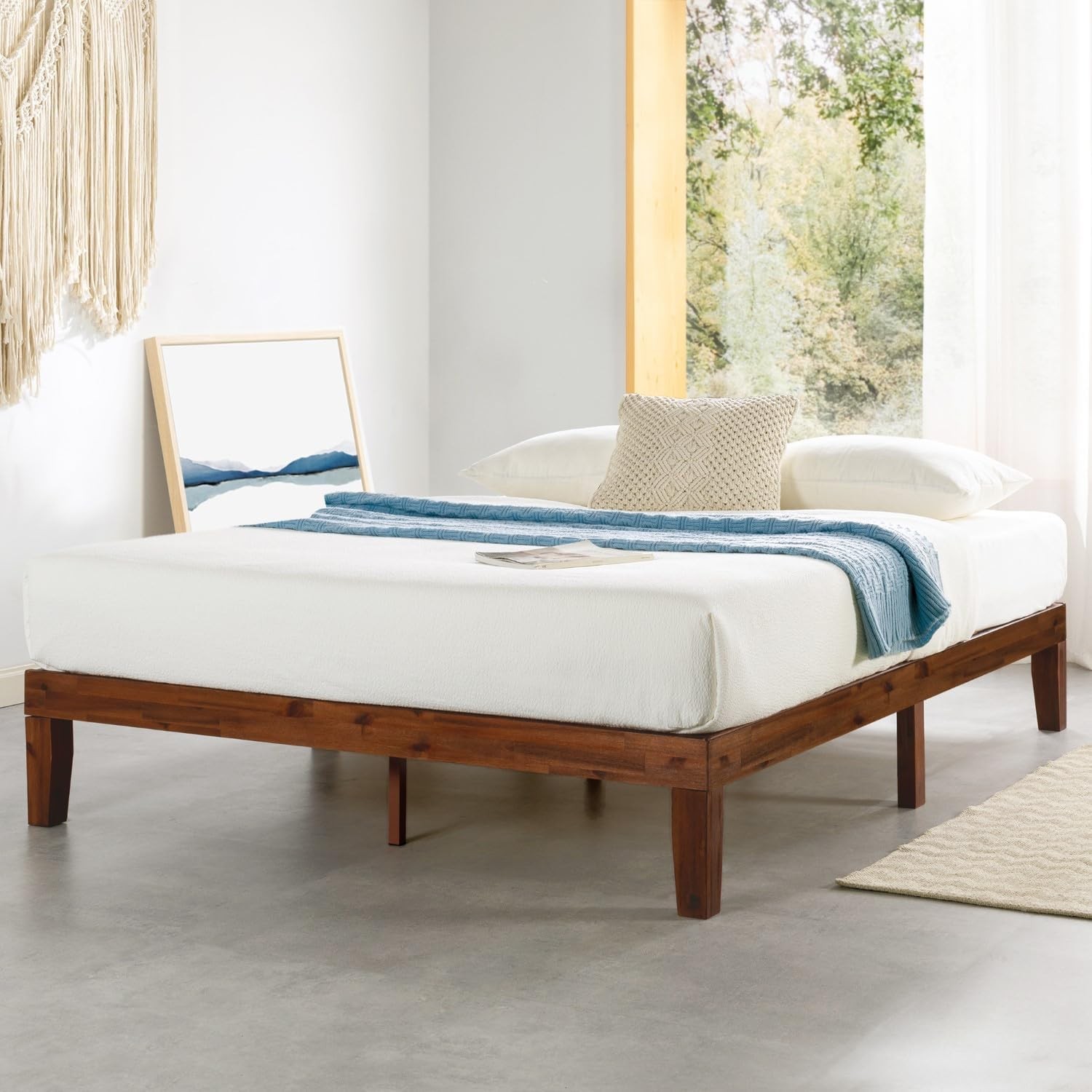 Naturalista Classic – 12 Inch Solid Wood Platform Bed with Wooden Slats, No Box