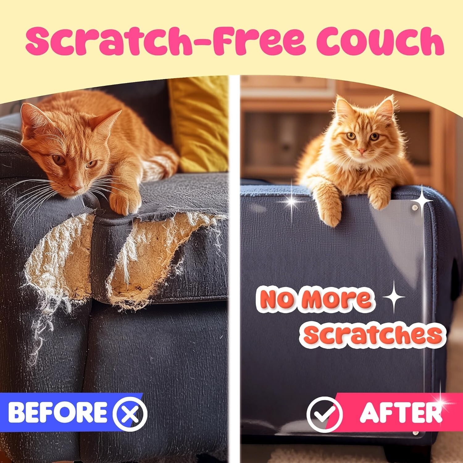 Sofa Protectors from Pets – 8 Pack Cat Anti Scratch Furniture Protectors Twi…