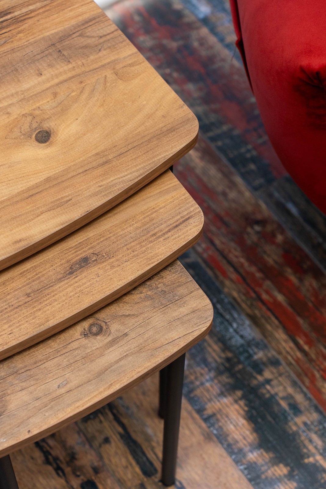 3-Piece Nesting Table Set, Space-Saving Living Room Side Tables