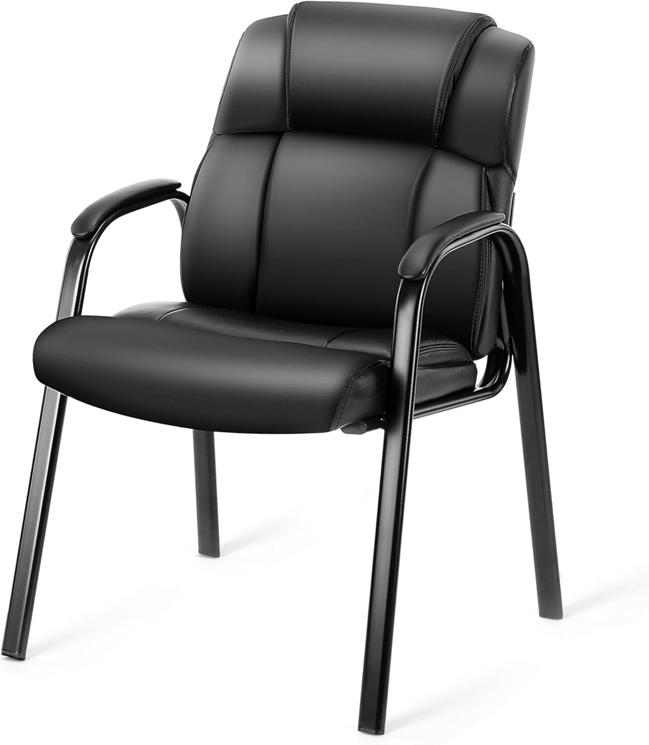 Big&Tall 400lb Guest Chair with Leather Padded Arm Rest for Waiting Room Recepti