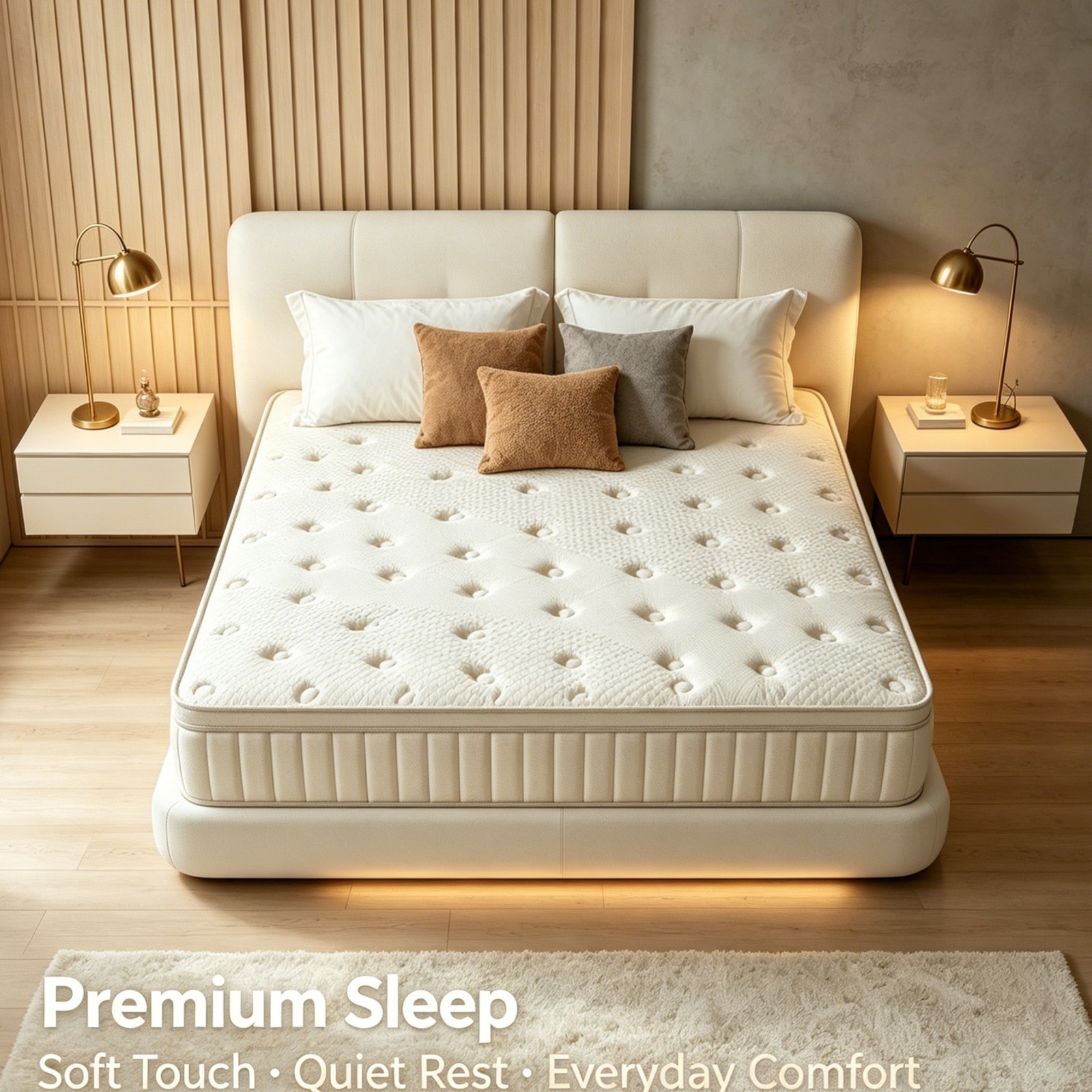10-12-14″ Pocket Spring Mattress Memory Foam Twin Full Queen King Bed In A Box