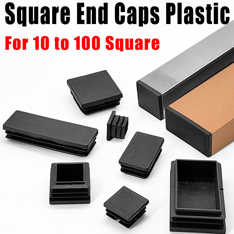 Black Plastic Square End Caps Plugs Bungs Pipe Tube Inserts For Steel Tube Pipe