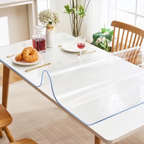 SPLENDEFUL PVC Clear Table Protector – Multisize Thick Transparent Plastic