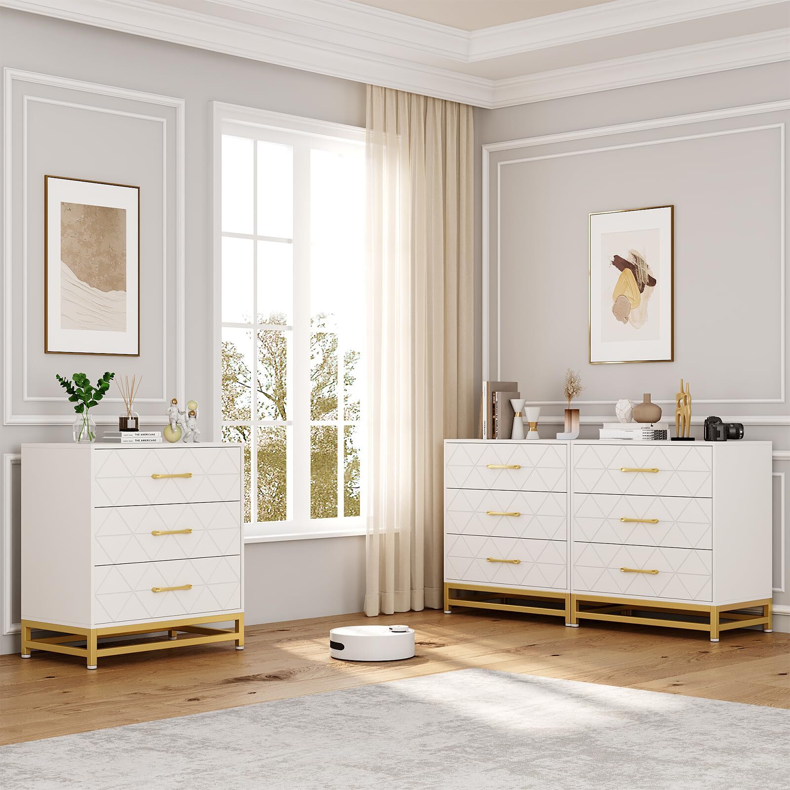 3 Drawer Dresser for Bedroom Modern Wood Dressers Chest Of Drawers With Storage