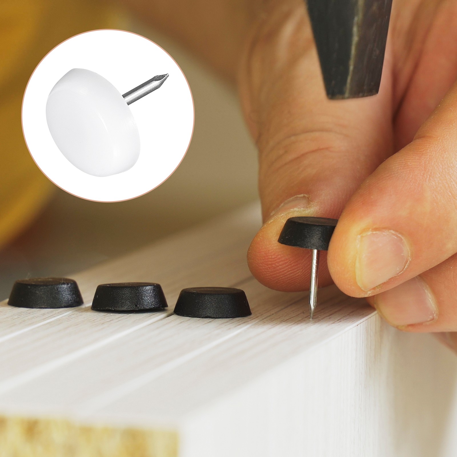 Furniture Table Leg Foot Nail(22mm/0.87in)-80Pc,FOR Sofa Sliders Protector Pad