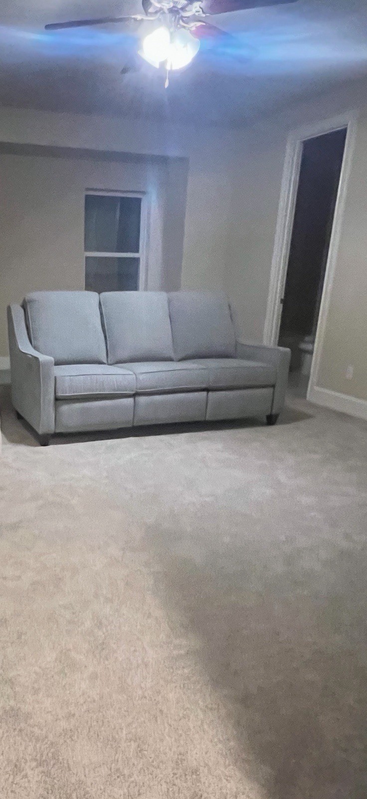 Bassett 3-Seat Reclining Corduroy Sofa Gray 86in L x 39in W x 41.5in H