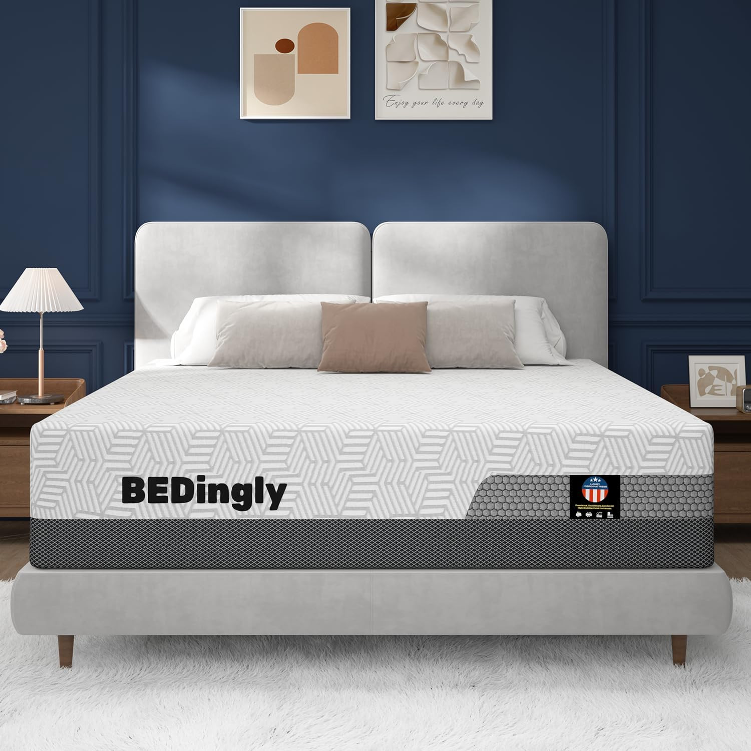 Firm 14 Inch King Size Hybrid Mattress in a Box(Hotel Collection) | Cooling Gel