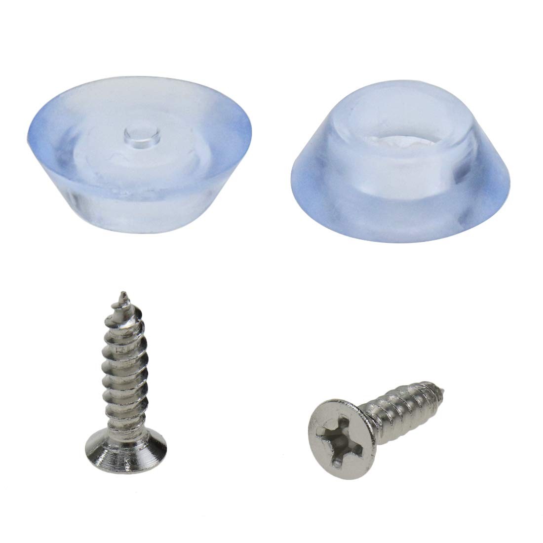 Screw On Feet Pads Clear Round Shape NonSlip Furniture Floor Pads 20 PCS