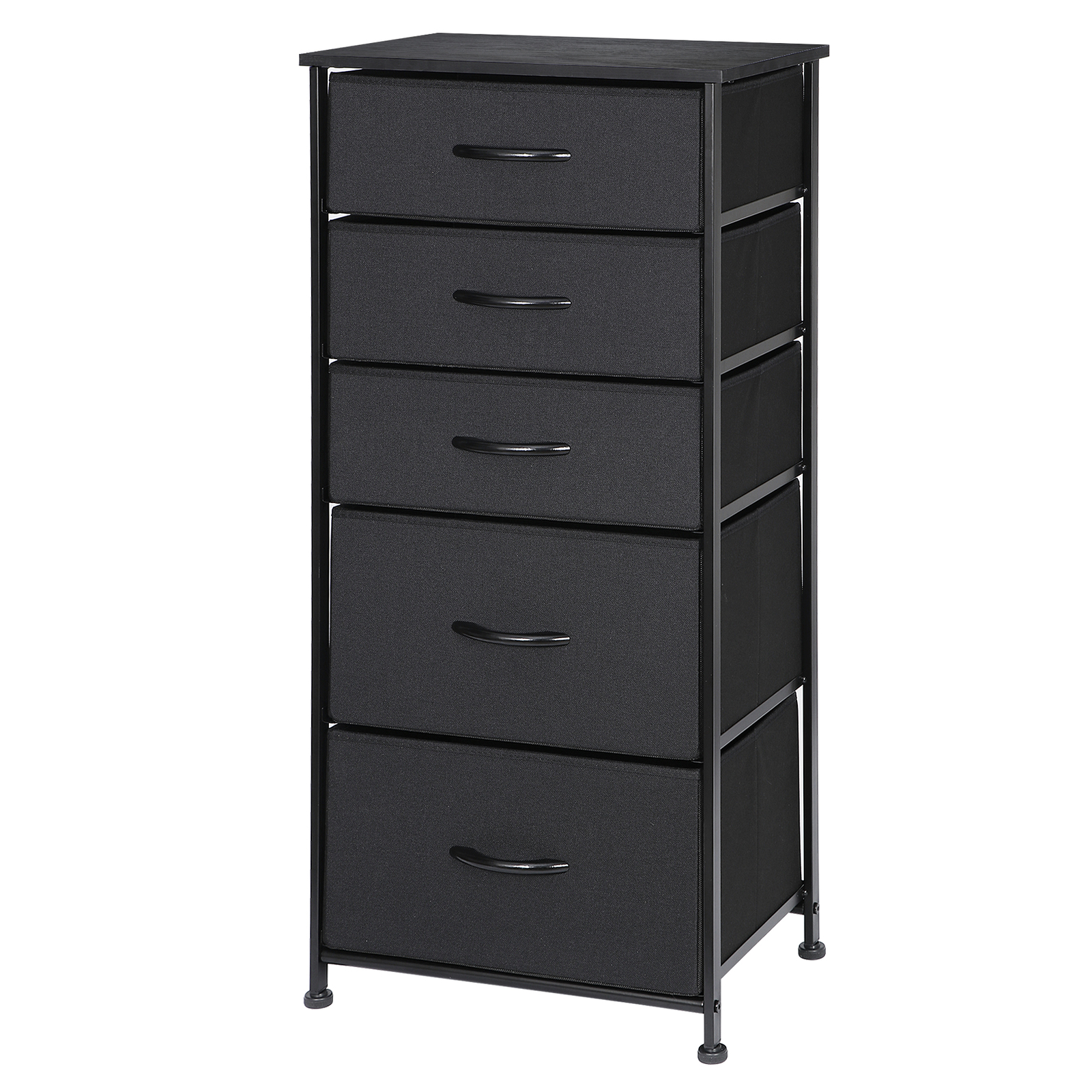 Fabric Dresser Storage with 5 Drawers Sturdy Metal Frame, Wood Top for Bedroom