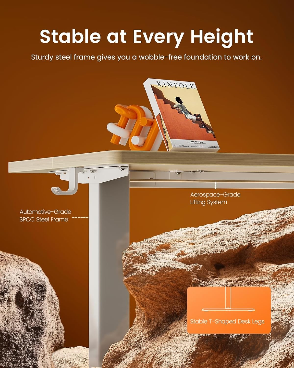 Height Adjustable Electric Standing Desk 63 x 28 Inches Sit Stand up Desk
