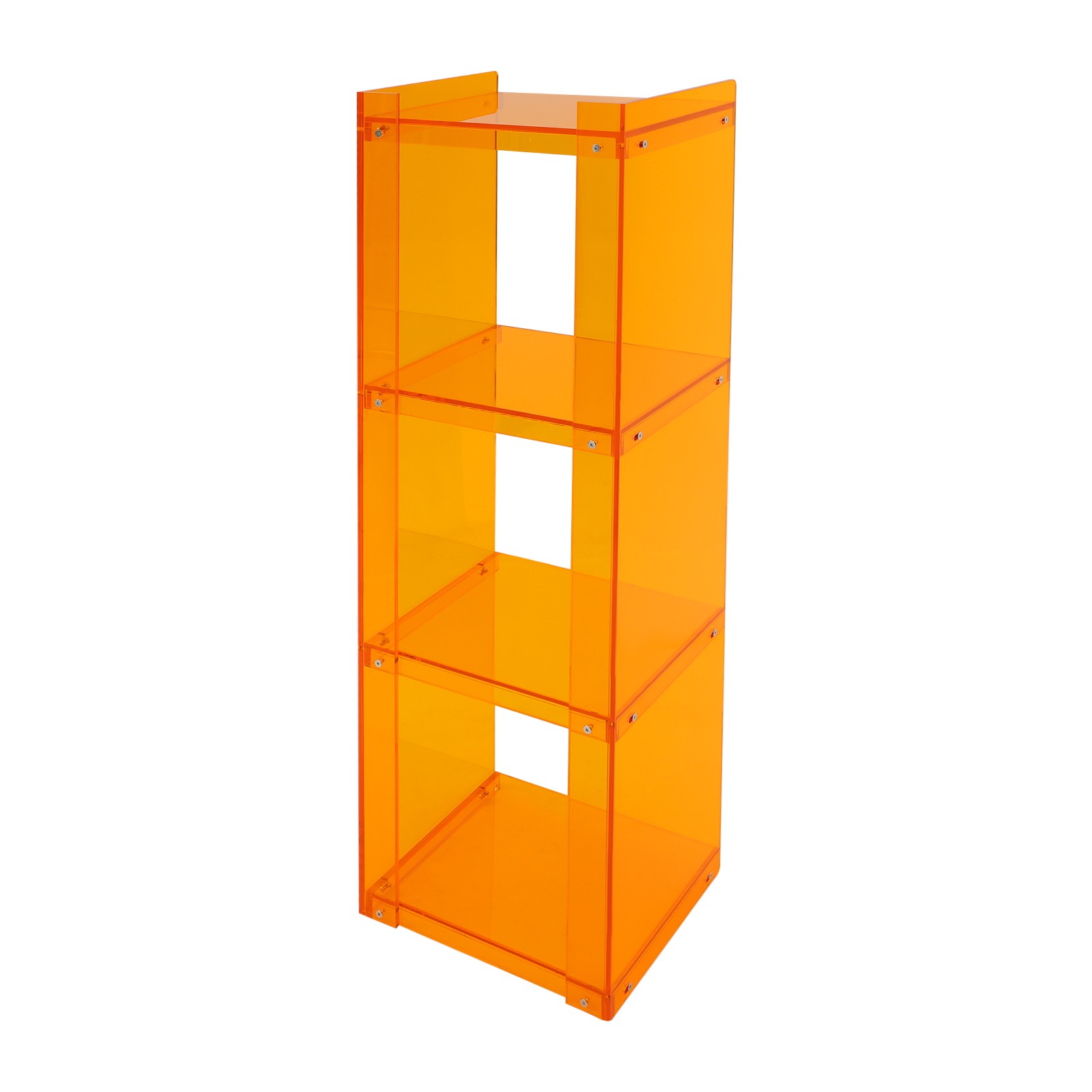 Orange Acrylic Storage Bookcase, Standing Display Bookshelf 43.3*13.8*11.8in