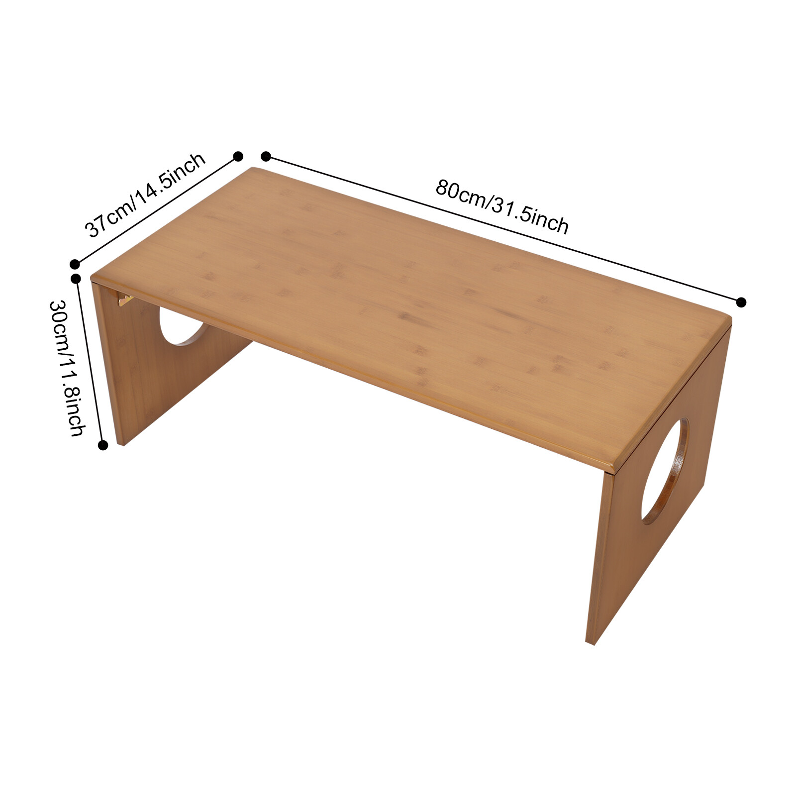 Folding Low Floor Coffee Table Foldable Portable For Sitting On The Floor Brown