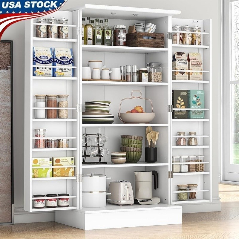 Freestanding Kitchen Pantry Storage Cabinet Adjustable Multi-level Shelves New