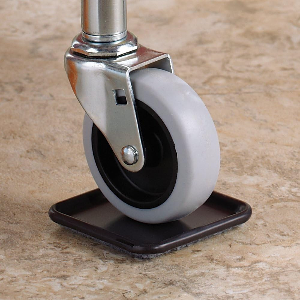 2 1/4″ Square Carpeted Bottom Furniture Caster Cups, Protect Hardwood Floors, Gr