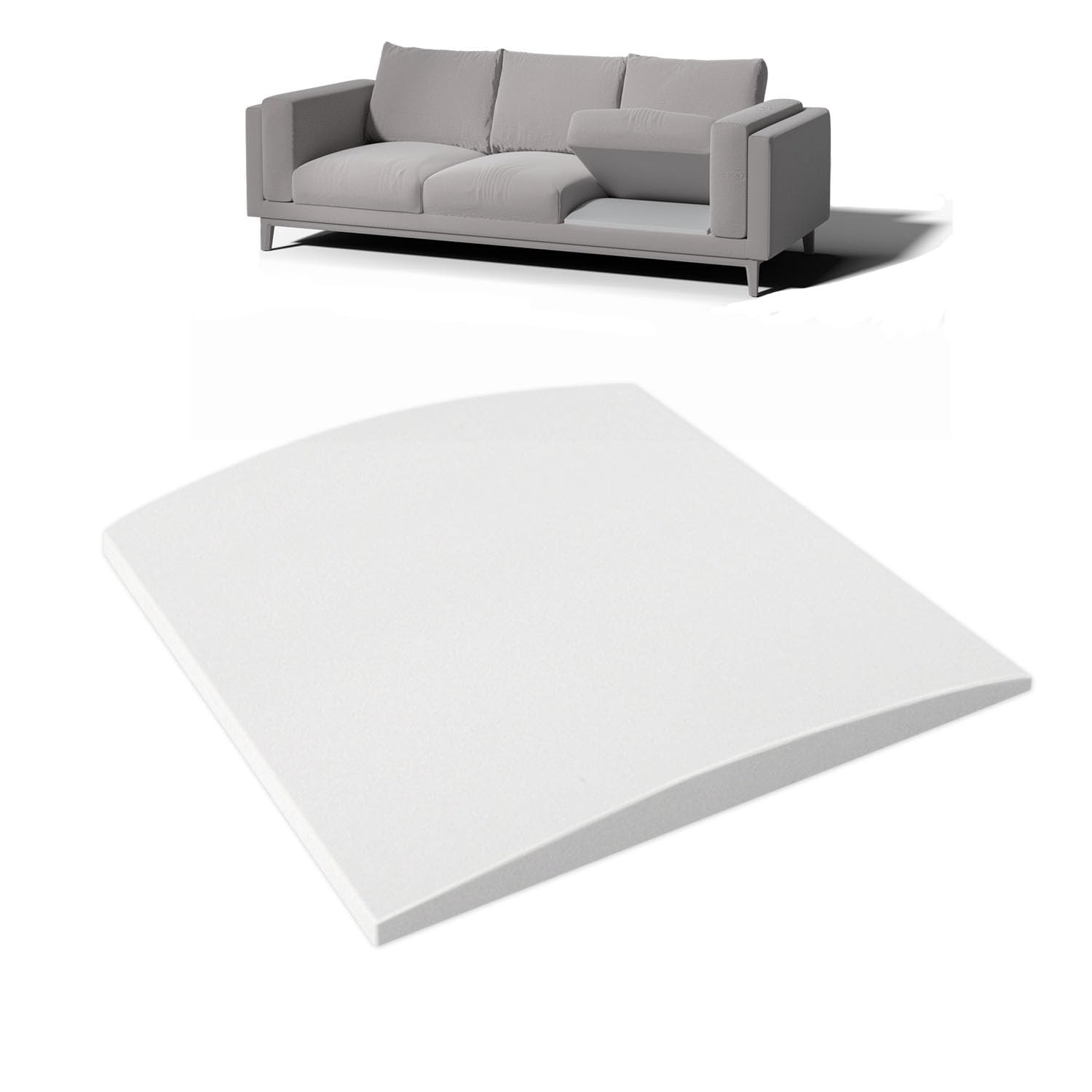 Couch Cushion Support 20x20x2 Inch 40D High Density Foam White 1-Pack