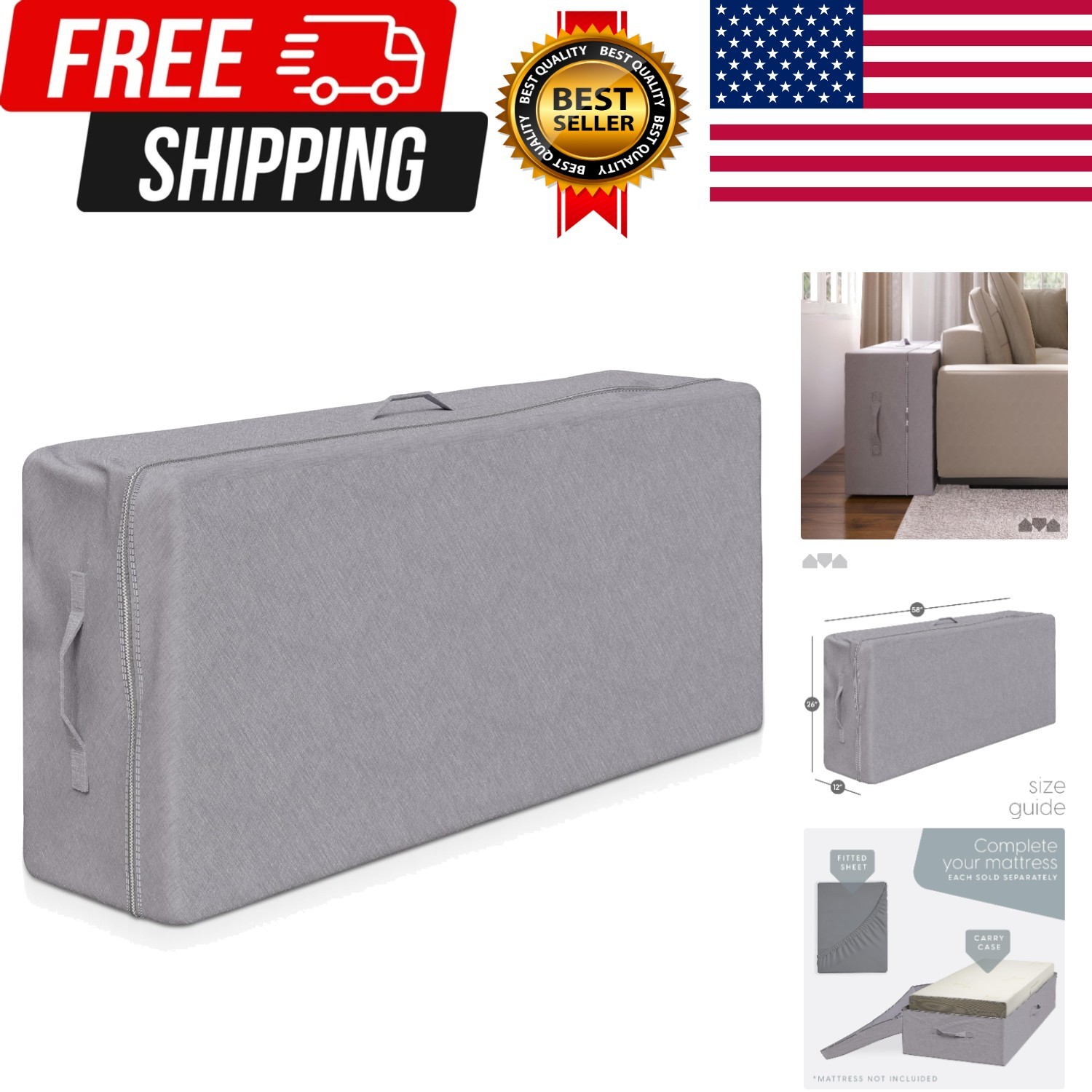 Carry Case for the Tri Folding Mattress Queen Size 78″ x 58″x 4″ Mattress NOT…