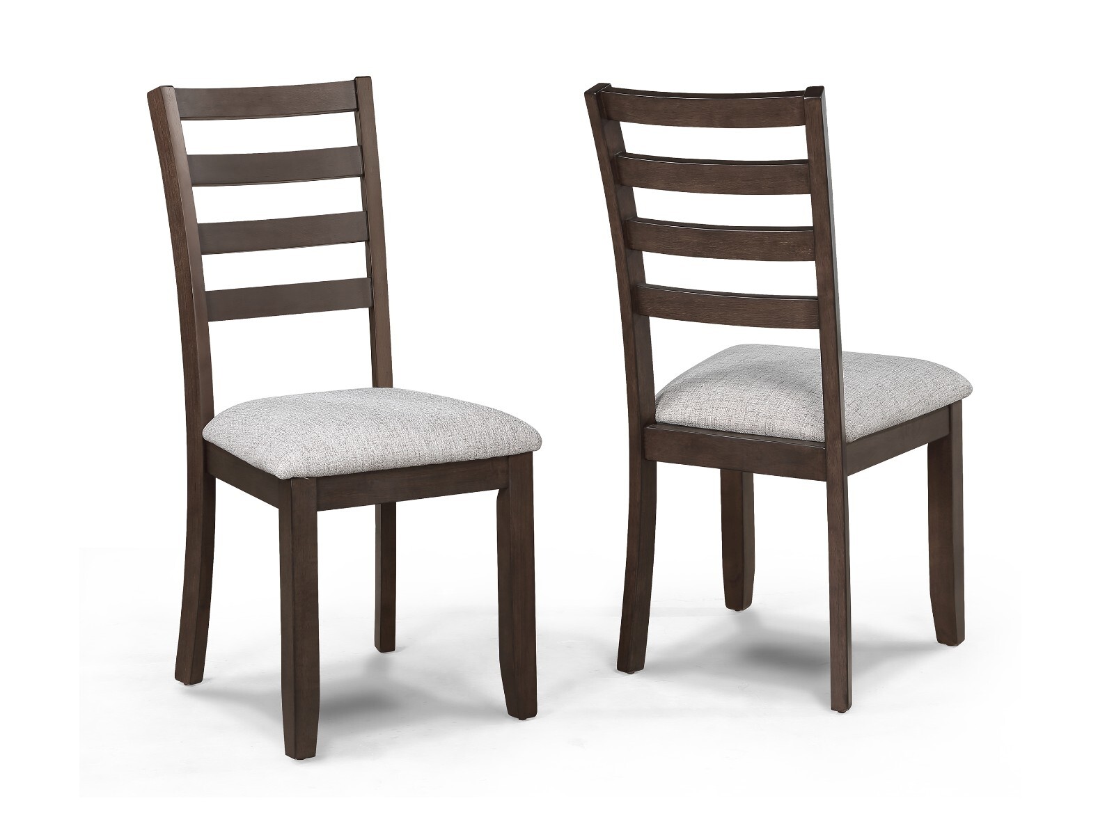 5pc Dining Set Storage Table Upholstered Chairs Brown Finish Solid Wood