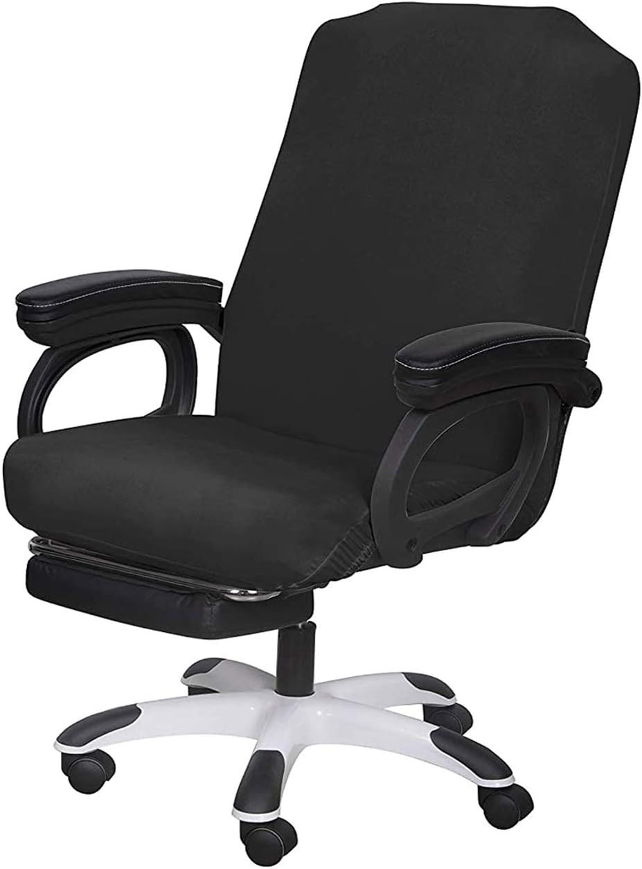 Office Chair Cover- Large, Black- Removable Computer Chair Cover For