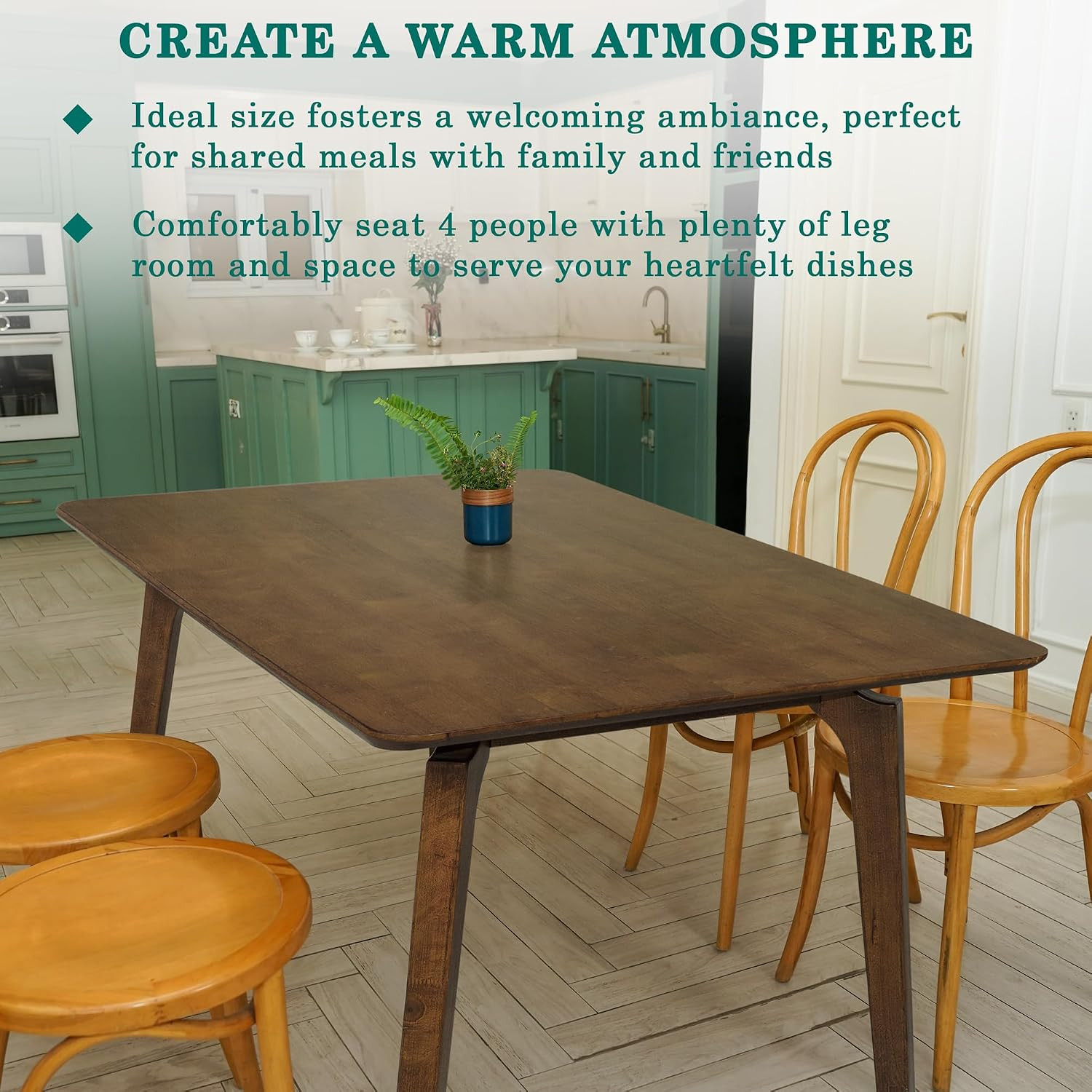 Acacia Verve 48″ Solid Wood Dining Table for 4 – Modern Rustic Design