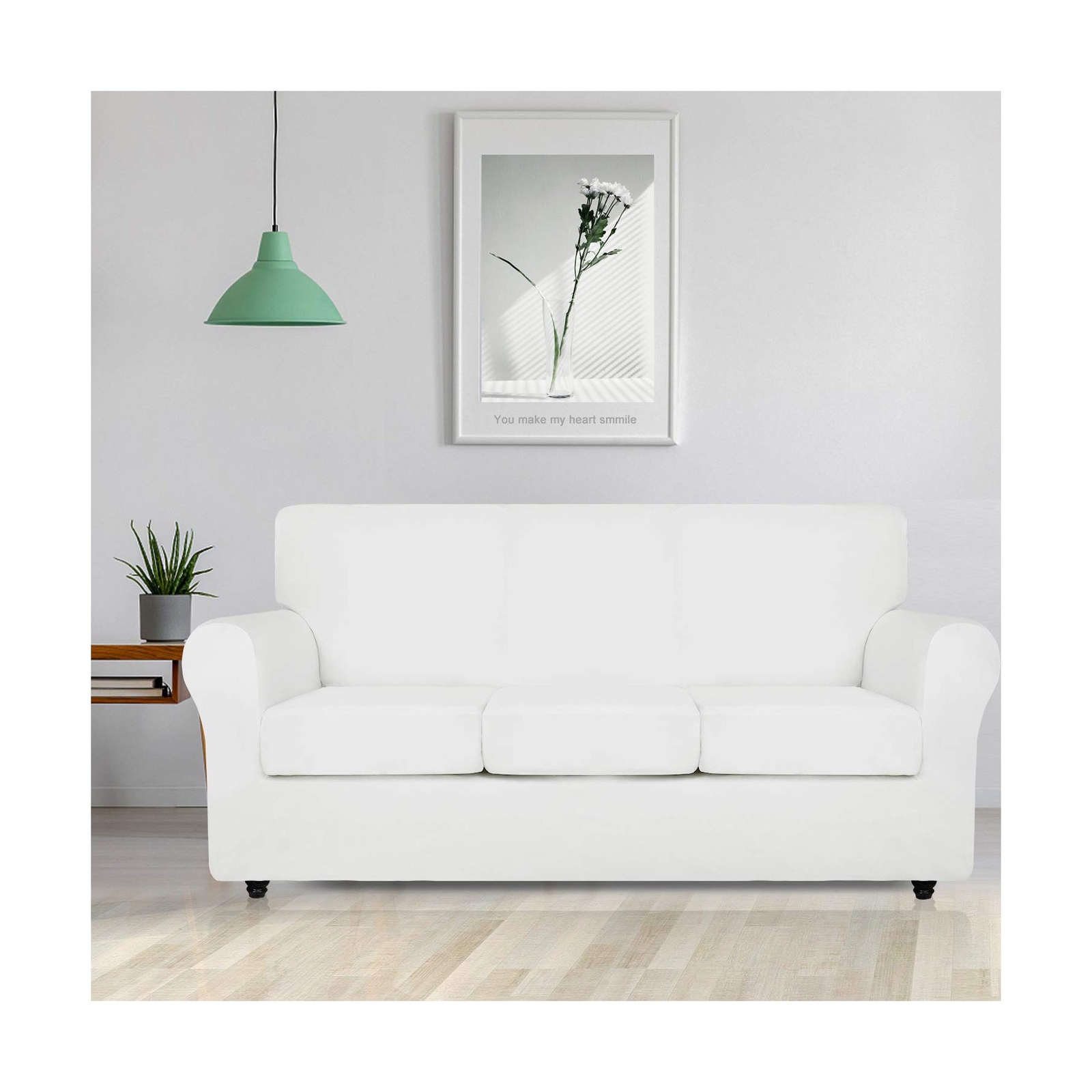 Stretch Sofa Cover Soft Velvet Chair Loveseat Couch Slipcover with Cushion Cover