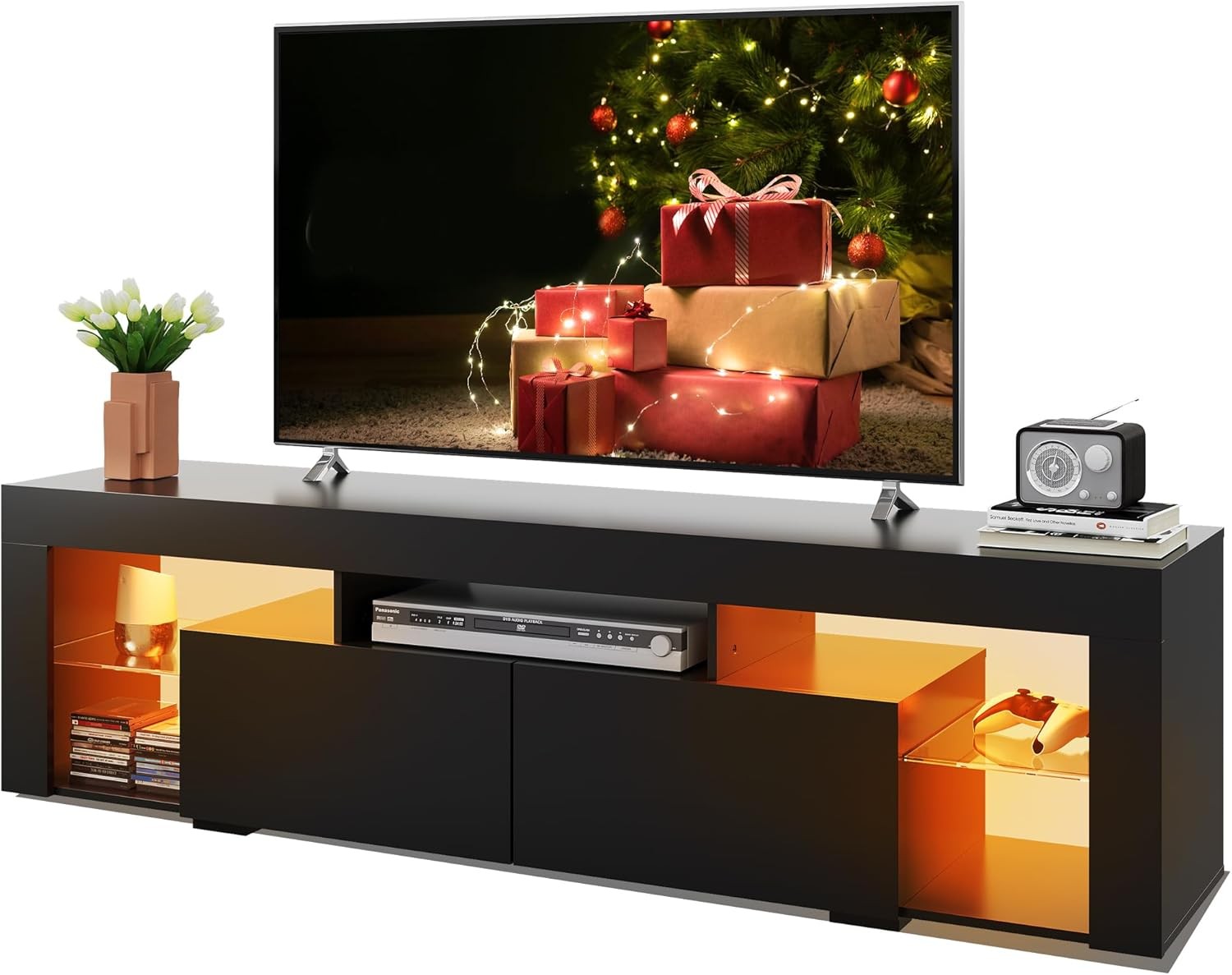 63 inch TV Stand for 50 55 60 65 70 Inch TVs, Modern Entertainment Center with