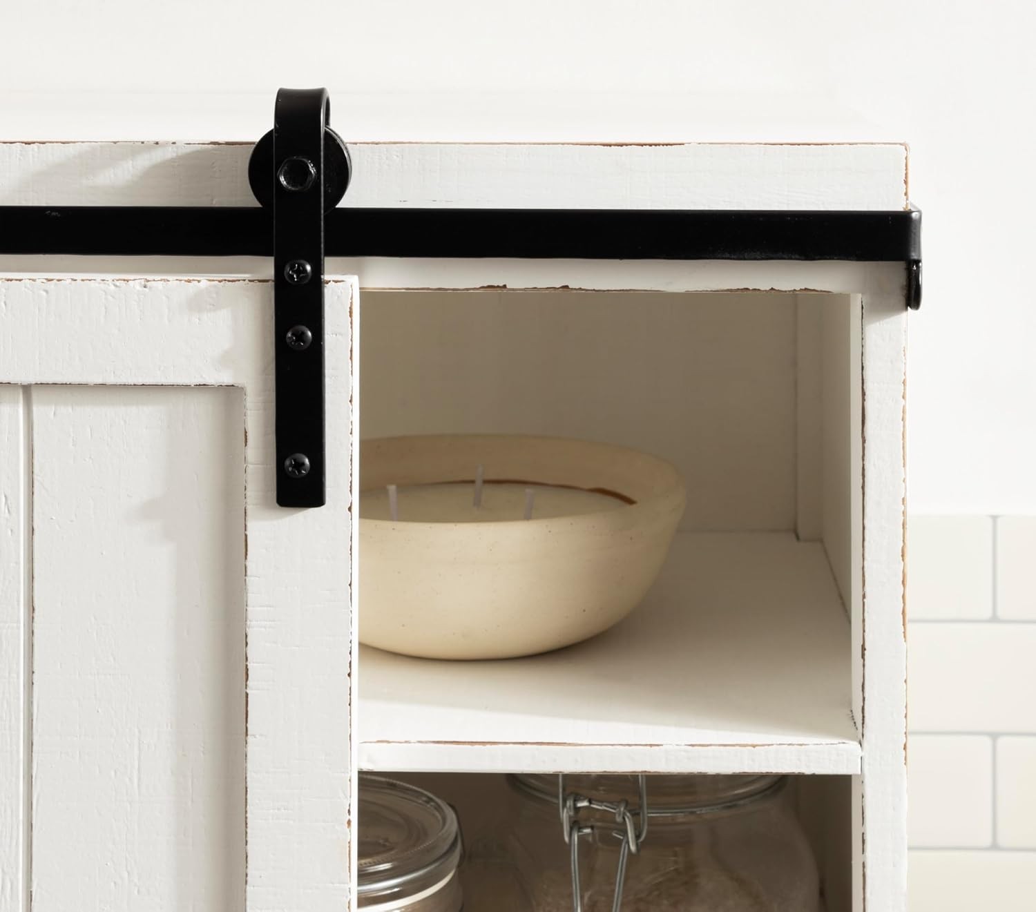 Wood Floating Side Table Sliding Barn Door 20×12