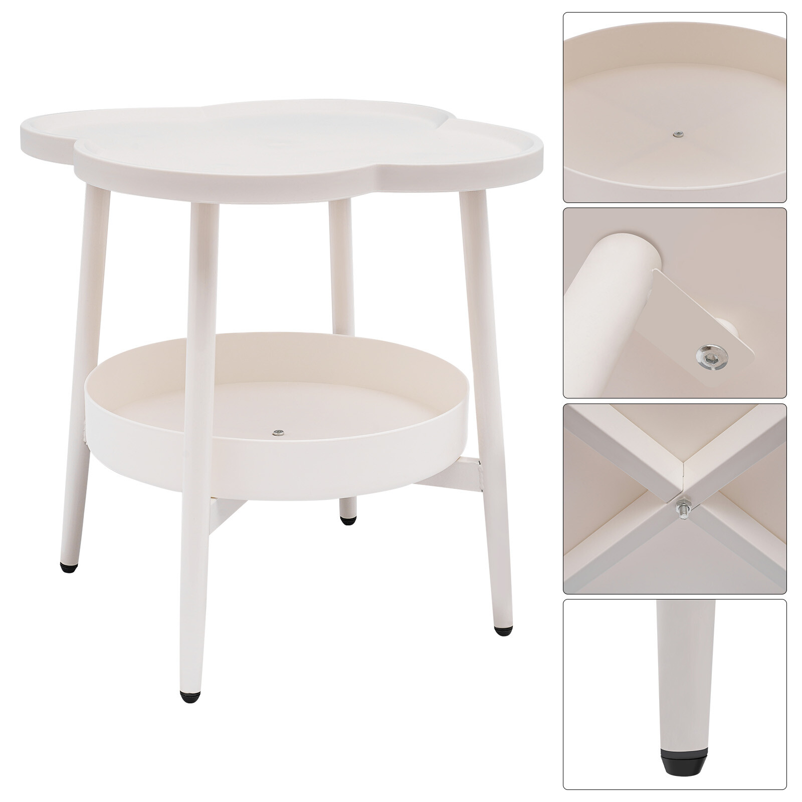 Four-leaf Clover Shape End Table Coffee&Tea Table Sofa Side Snack Table