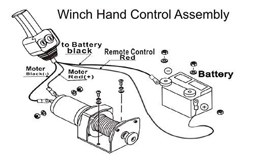 12V Electric Winch Hand Control Assembly – Replacement for 1500-5000lbs Winches