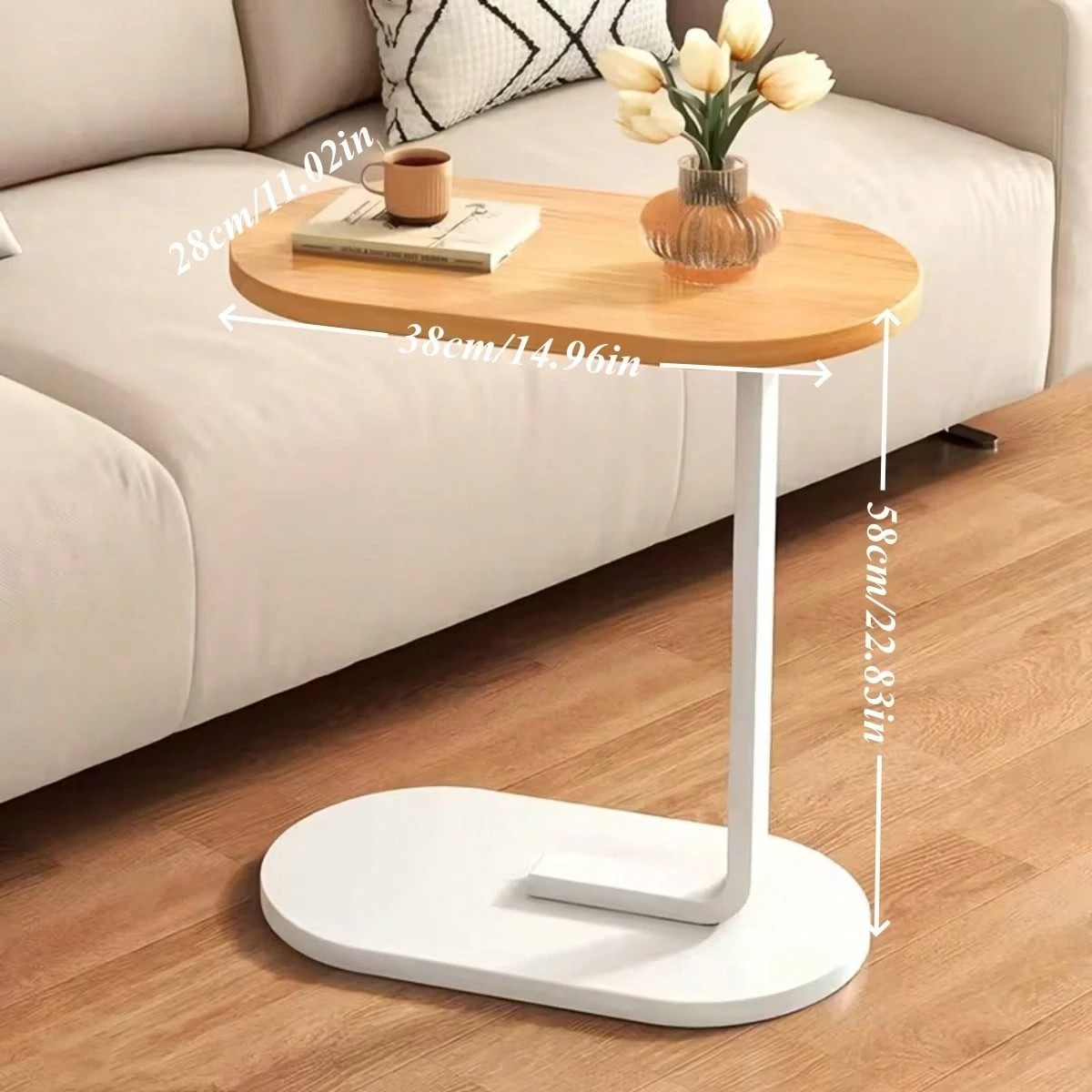New CozyNest C Shape End Table Small Sofa Side Table Modern Minimal Small Space