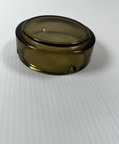 Cup Tidy Ashtray France Amber Glass Green Clear Art Deco Table Thick