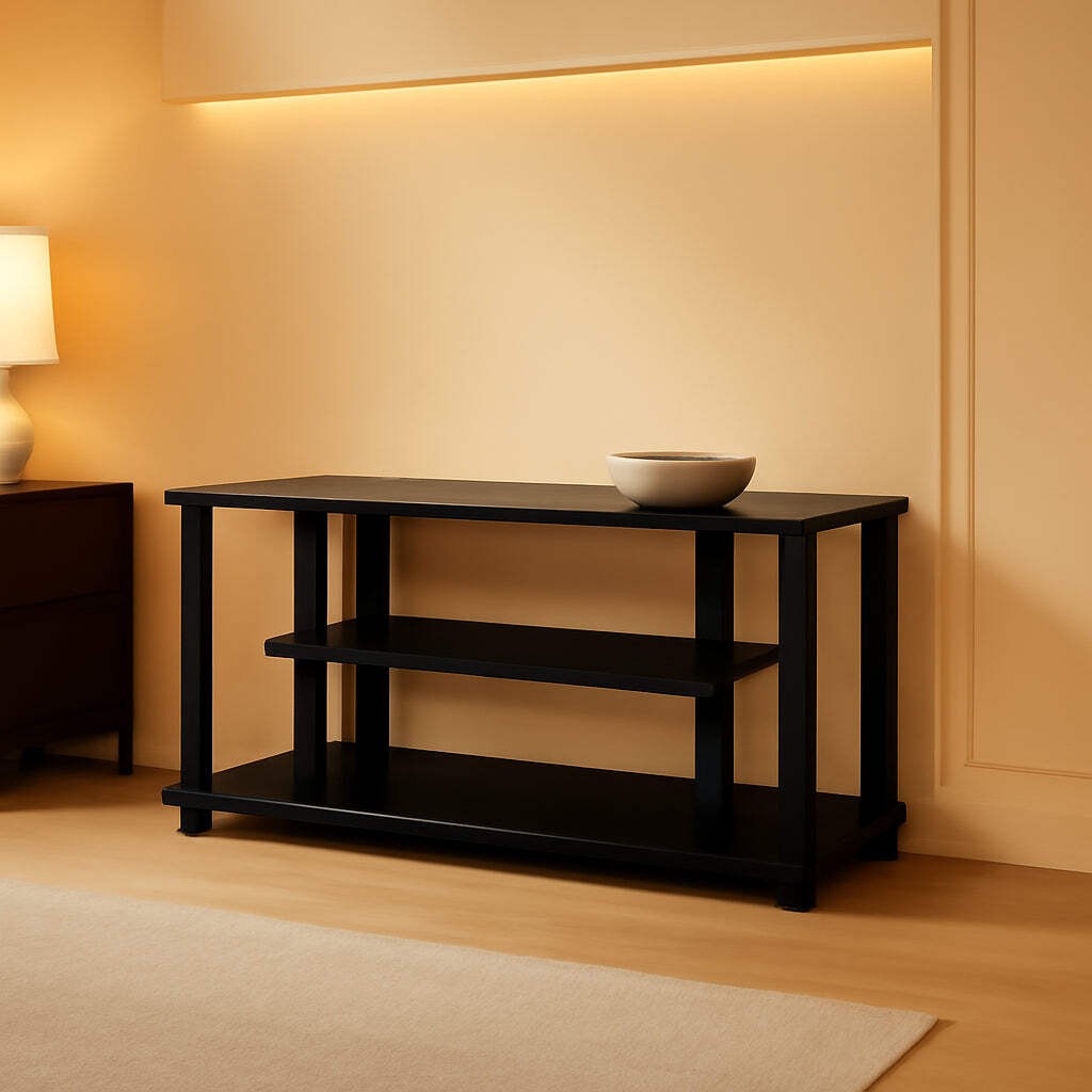 Turn-N-Tube 3-Tier TV Stand For 50-Inch TV Americano Black