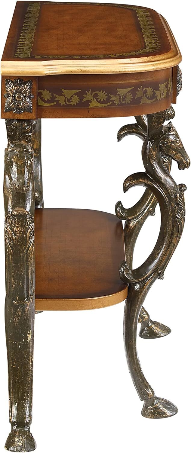 Half Moon Console Sofa Table Classic Antique Style Entryway Accent Display Shelf