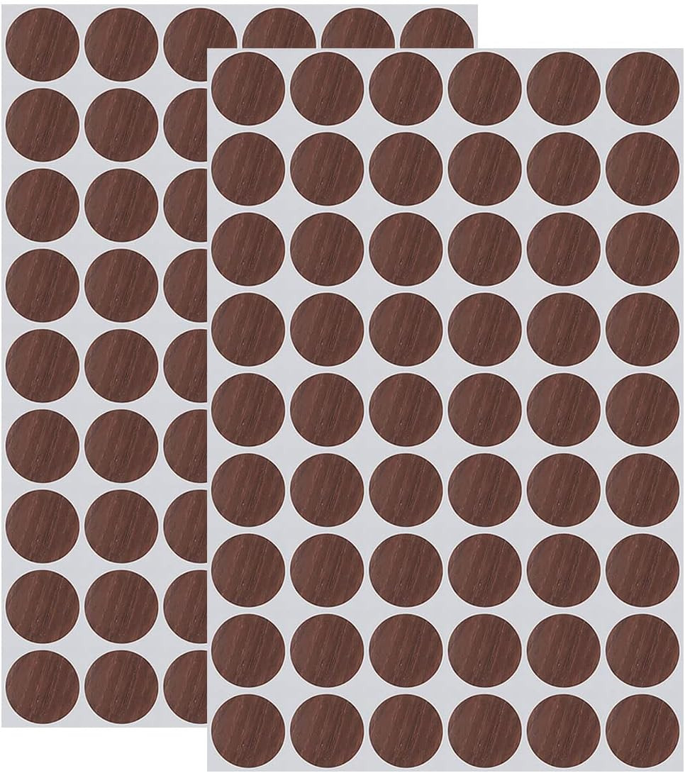 108 Self-Adhesive Screw Hole Stickers PVC Covers Caps Plastic Screw Free Sticker