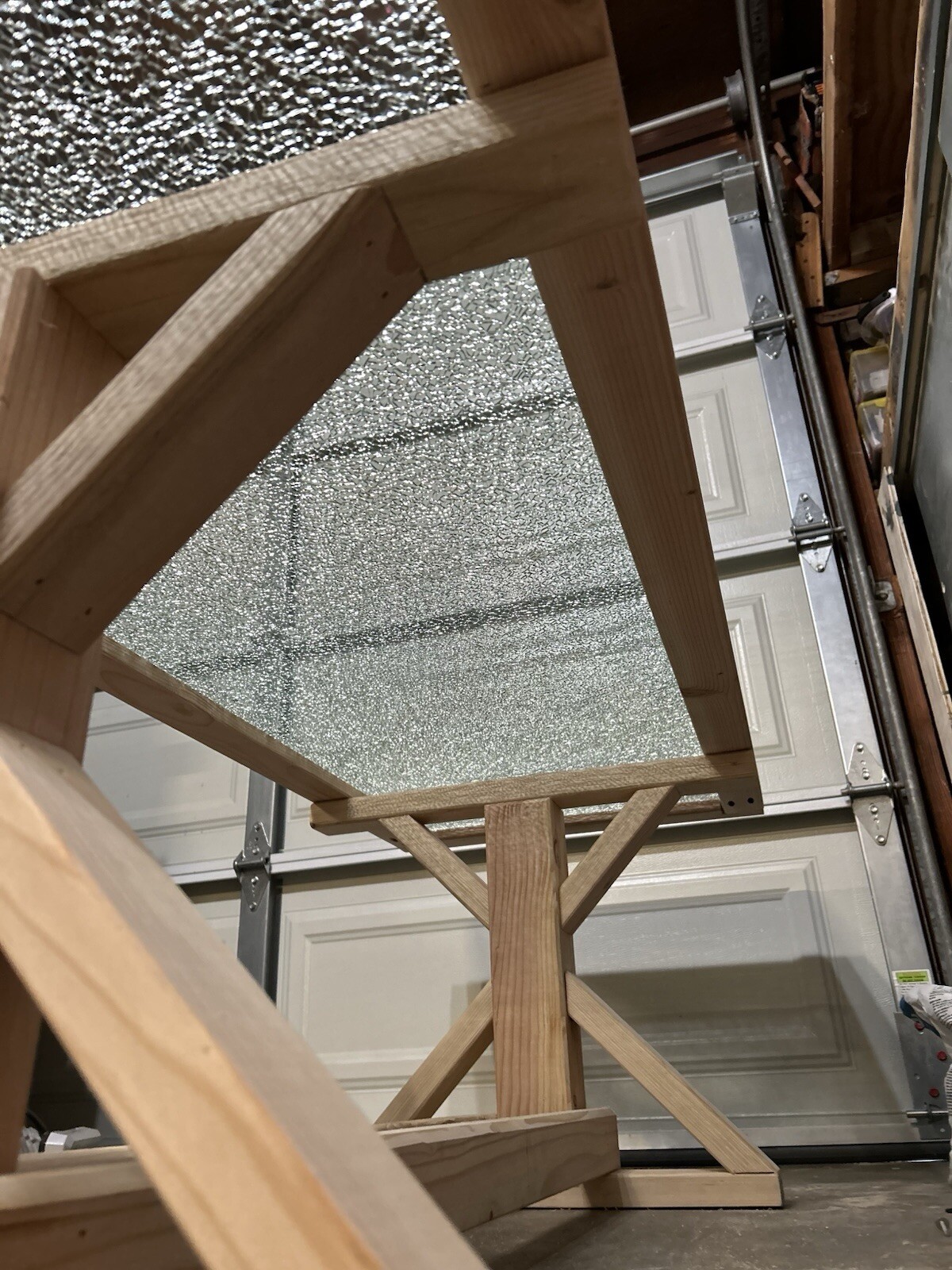 CUSTOM-crackled glass Coffee table