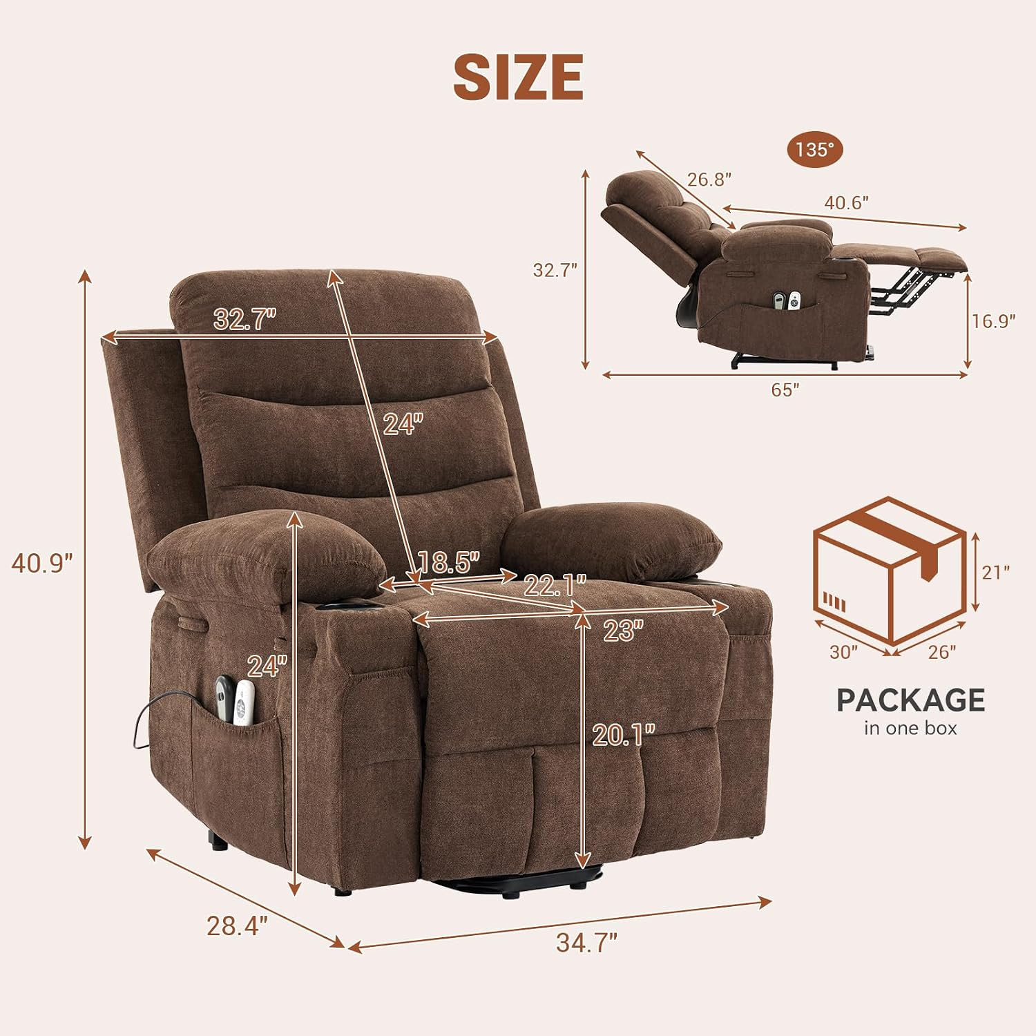 Oversized Power Lift Recliner Chair for Big and Tall with Wide Seat | Electric L