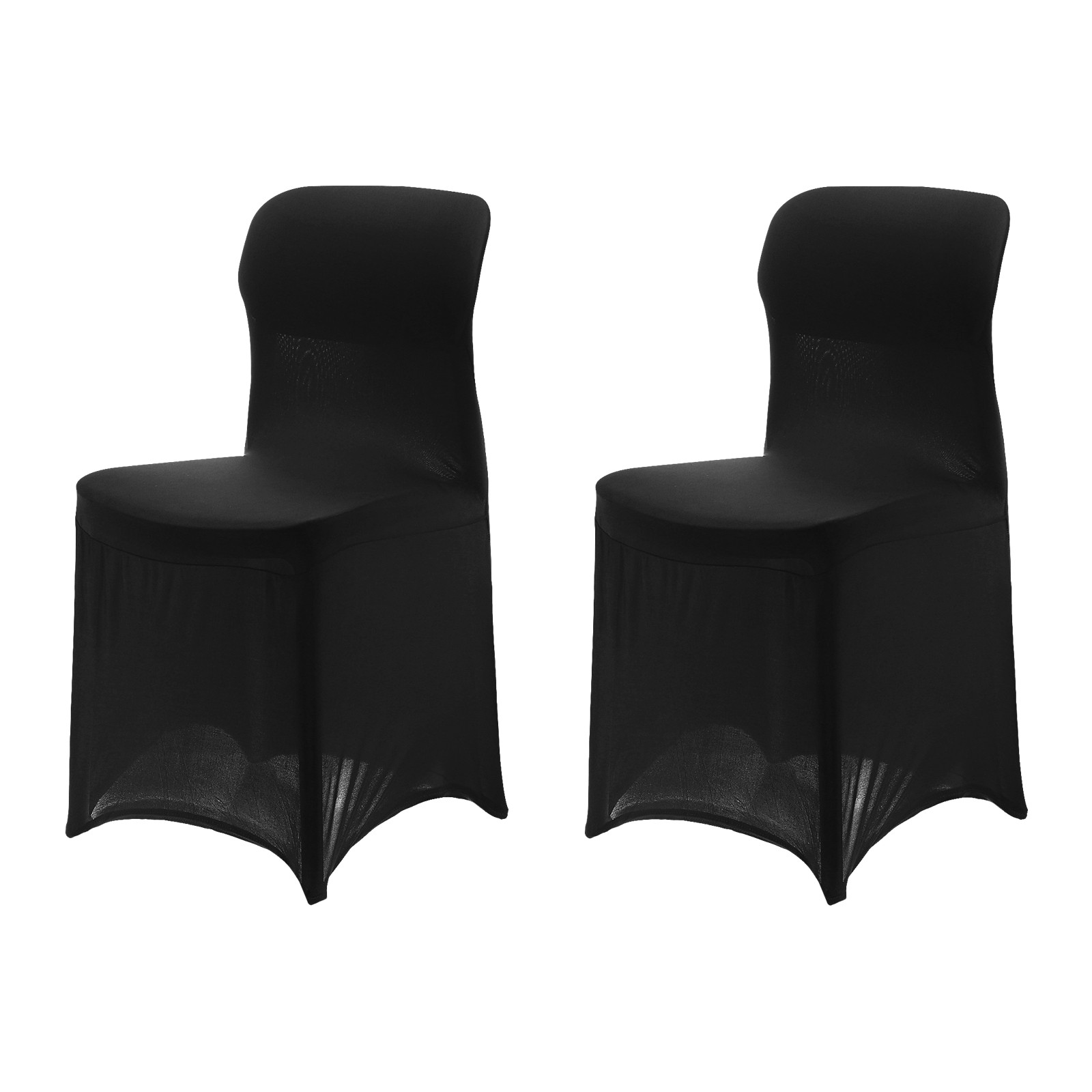 2Pcs Polyester Spandex Chair Cover 85-105cm Banquet Chair Slipcovers, Black