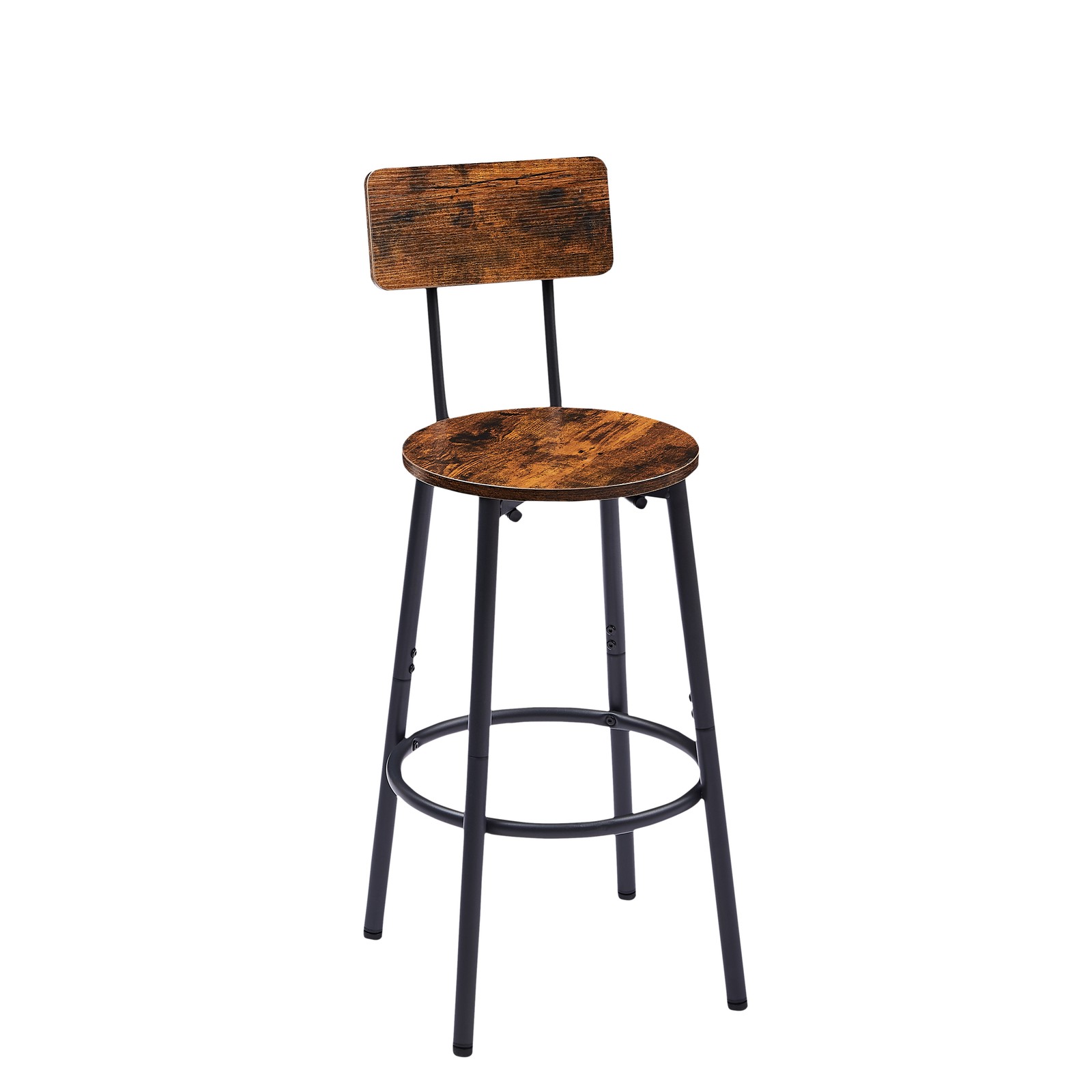3 Piece Pub Dining Set Round Bar Table and 2 Stools Counter Height for Breakfast