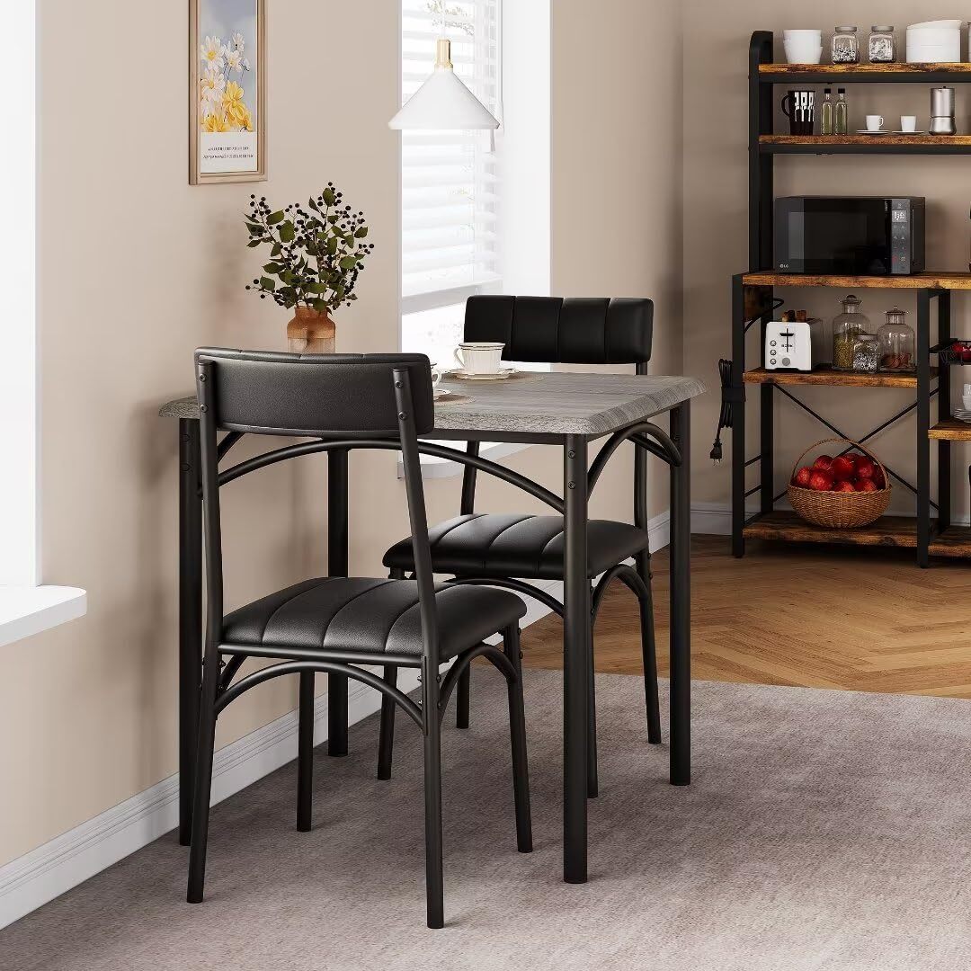 3-Piece Table and Chair Set ,Dining Room Table and 2 Chair Kitchen Table Set New