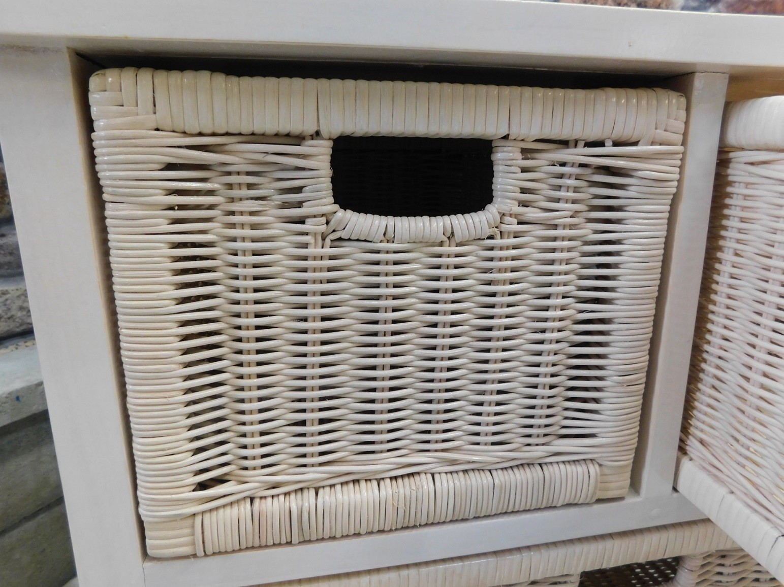 Brand New Handwoven Wicker & Wood Deluxe Four Drawer Chest