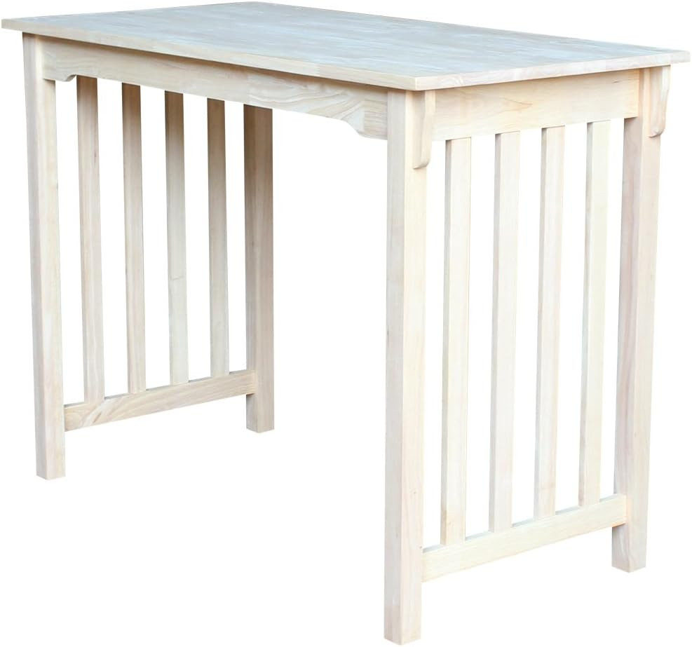 Table-Counter Height Mission Style Solid Real Wood, Sturdy Parawood, 48″W X 24″D